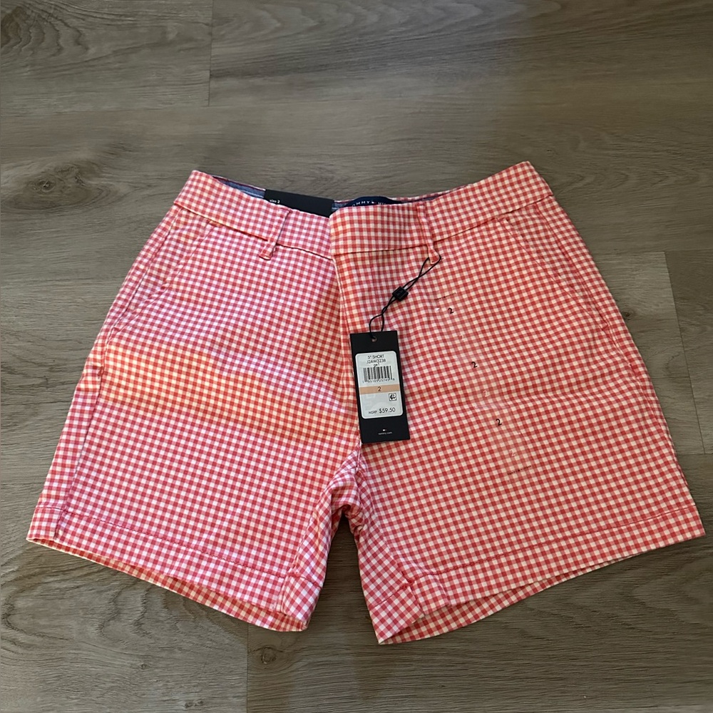 Tommy Hilfiger red plaid shorts size 2 - Picture 2 of 4